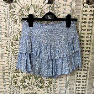 blue and white Rock N Rags mini skirt
